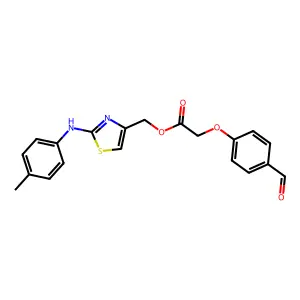 2-(4-Formylphenoxy)acetic acid [2-(4-methylanilino)-4-thiazolyl]methyl ester structure