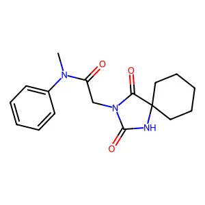 2-(2,4-dioxo-1,3-diazaspiro[4.5]decan-3-yl)-N-methyl-N-phenylacetamide structure