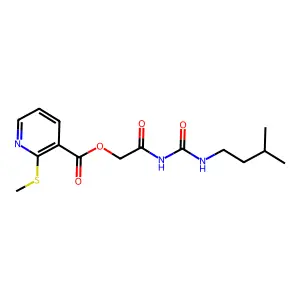 2-(3-Isopentylureido)-2-oxoethyl 2-(methylthio)nicotinate structure