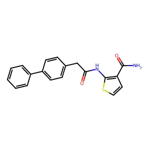 2-(2-([1,1'-Biphenyl]-4-yl)acetamido)thiophene-3-carboxamide structure