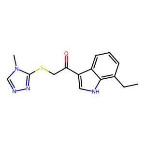 1-(7-ethyl-1H-indol-3-yl)-2-[(4-methyl-1,2,4-triazol-3-yl)sulfanyl]ethanone structure