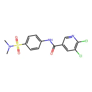 5,6-dichloro-N-[4-(dimethylsulfamoyl)phenyl]pyridine-3-carboxamide structure