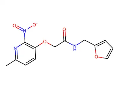 N-(furan-2-ylmethyl)-2-(6-methyl-2-nitropyridin-3-yl)oxyacetamide structure