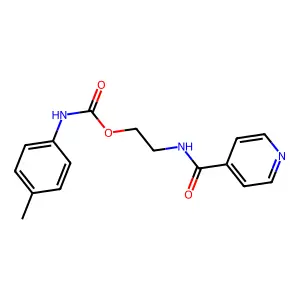 2-(pyridine-4-carbonylamino)ethyl N-(4-methylphenyl)carbamate structure