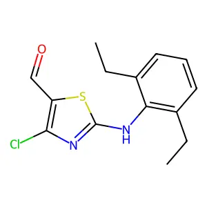 4-Chloro-2-[(2,6-diethylphenyl)amino]-1,3-thiazole-5-carbaldehyde structure