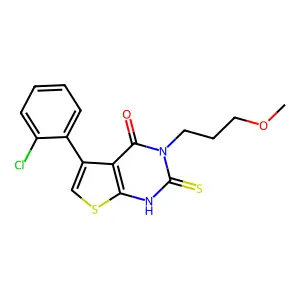 5-(2-chlorophenyl)-3-(3-methoxypropyl)-2-sulfanyl-3H,4H-thieno[2,3-d]pyrimidin-4-one structure