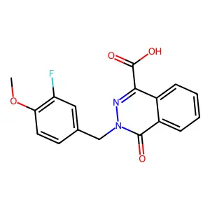 3-[(3-Fluoro-4-methoxyphenyl)methyl]-4-oxophthalazine-1-carboxylic acid structure