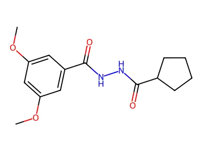 N'-(cyclopentanecarbonyl)-3,5-dimethoxybenzohydrazide structure