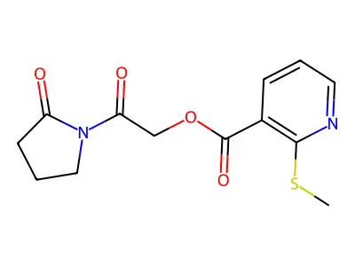 2-Oxo-2-(2-oxopyrrolidin-1-yl)ethyl 2-(methylsulfanyl)pyridine-3-carboxylate structure