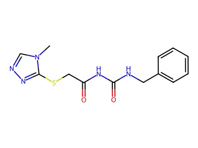 N-(benzylcarbamoyl)-2-[(4-methyl-1,2,4-triazol-3-yl)sulfanyl]acetamide structure