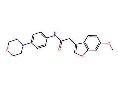 2-(6-methoxy-1-benzofuran-3-yl)-N-(4-morpholin-4-ylphenyl)acetamide structure