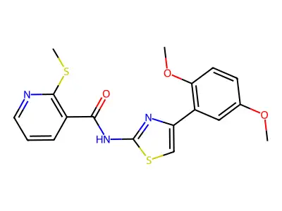 N-(4-(2,5-Dimethoxyphenyl)thiazol-2-yl)-2-(methylthio)nicotinamide structure