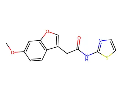2-(6-methoxy-1-benzofuran-3-yl)-N-(1,3-thiazol-2-yl)acetamide structure