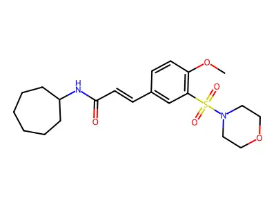 N-cycloheptyl-3-(4-methoxy-3-morpholin-4-ylsulfonylphenyl)prop-2-enamide structure