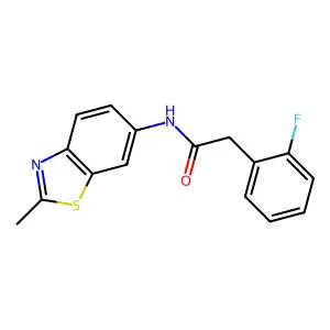 2-(2-fluorophenyl)-N-(2-methyl-1,3-benzothiazol-6-yl)acetamide structure