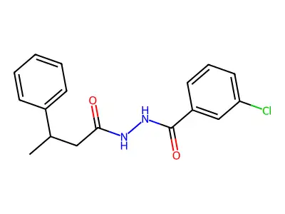 3-chloro-N'-(3-phenylbutanoyl)benzohydrazide structure