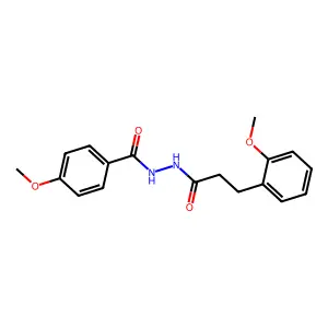 4-methoxy-N'-[3-(2-methoxyphenyl)propanoyl]benzohydrazide structure