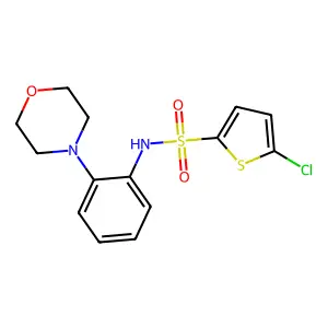 5-chloro-N-[2-(4-morpholinyl)phenyl]-2-thiophenesulfonamide structure