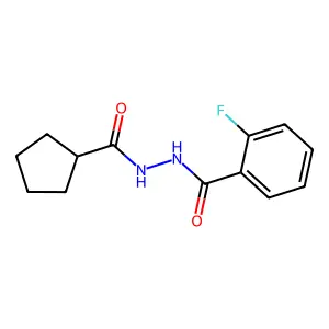 N'-(cyclopentanecarbonyl)-2-fluorobenzohydrazide structure