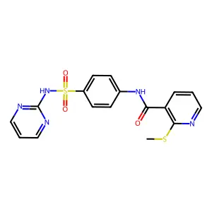 2-(methylsulfanyl)-N-{4-[(pyrimidin-2-yl)sulfamoyl]phenyl}pyridine-3-carboxamide structure