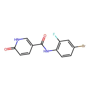 N-(4-bromo-2-fluorophenyl)-6-oxo-1,6-dihydropyridine-3-carboxamide structure