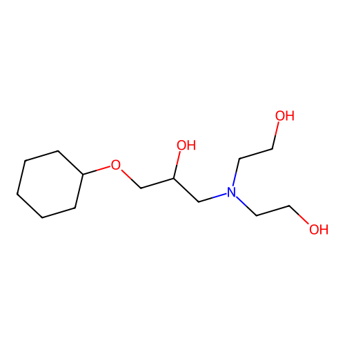 1-[Bis(2-hydroxyethyl)amino]-3-(cyclohexyloxy)propan-2-ol structure
