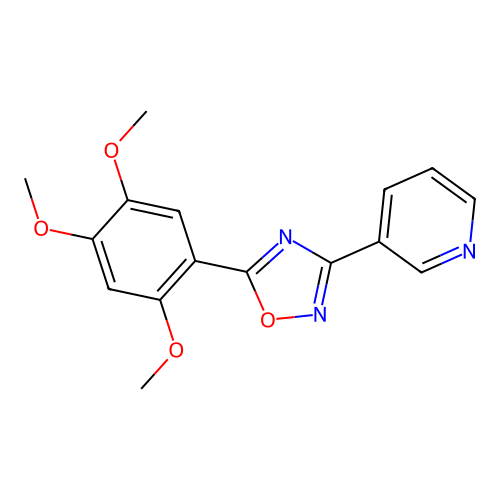 3-[5-(2,4,5-Trimethoxyphenyl)-1,2,4-oxadiazol-3-yl]pyridine structure