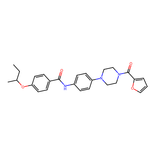 4-(butan-2-yloxy)-N-{4-[4-(furan-2-ylcarbonyl)piperazin-1-yl]phenyl}benzamide structure