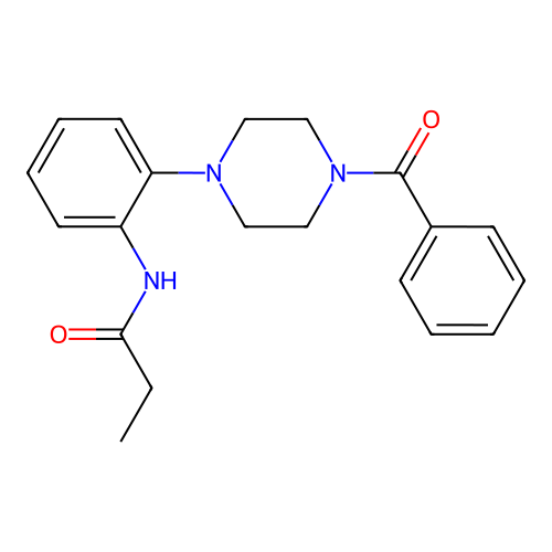 N-{2-[4-(phenylcarbonyl)piperazin-1-yl]phenyl}propanamide structure