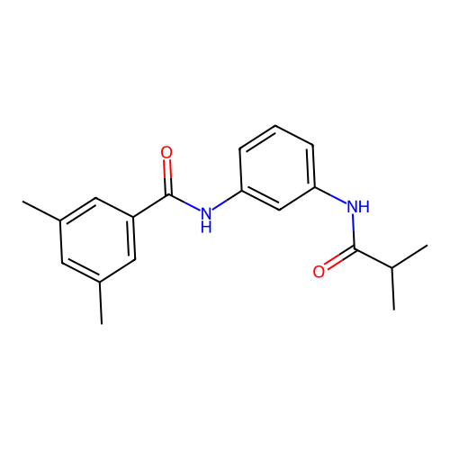 3,5-dimethyl-N-{3-[(2-methylpropanoyl)amino]phenyl}benzamide structure