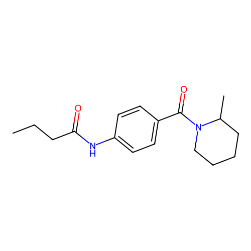 N-{4-[(2-methylpiperidin-1-yl)carbonyl]phenyl}butanamide structure
