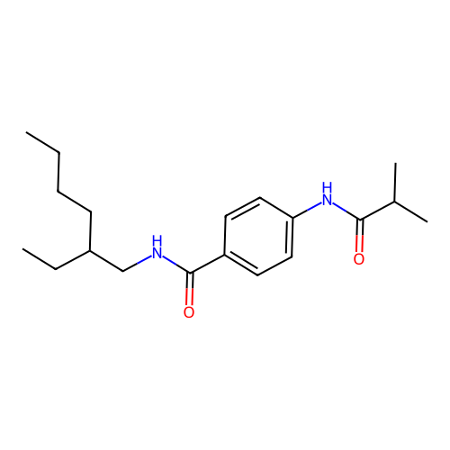 N-(2-ethylhexyl)-4-[(2-methylpropanoyl)amino]benzamide structure