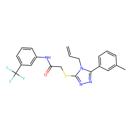 2-{[5-(3-methylphenyl)-4-(prop-2-en-1-yl)-4H-1,2,4-triazol-3-yl]sulfanyl}-N-[3-(trifluoromethyl)phenyl]acetamide structure