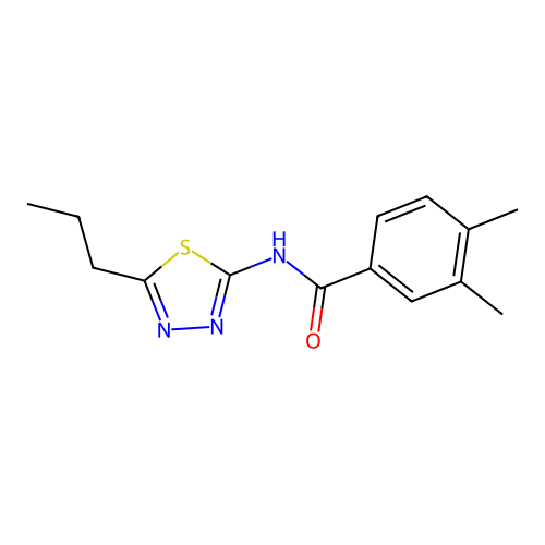 3,4-dimethyl-N-(5-propyl-1,3,4-thiadiazol-2-yl)benzamide structure