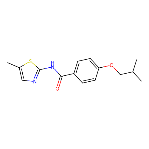 4-(2-methylpropoxy)-N-(5-methyl-1,3-thiazol-2-yl)benzamide structure