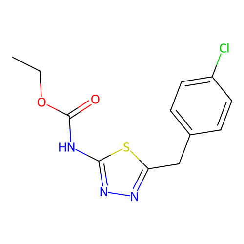 Ethyl [5-(4-chlorobenzyl)-1,3,4-thiadiazol-2-yl]carbamate structure