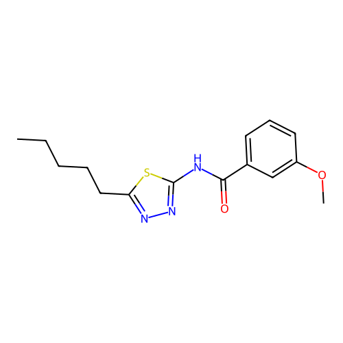 3-methoxy-N-(5-pentyl-1,3,4-thiadiazol-2-yl)benzamide structure