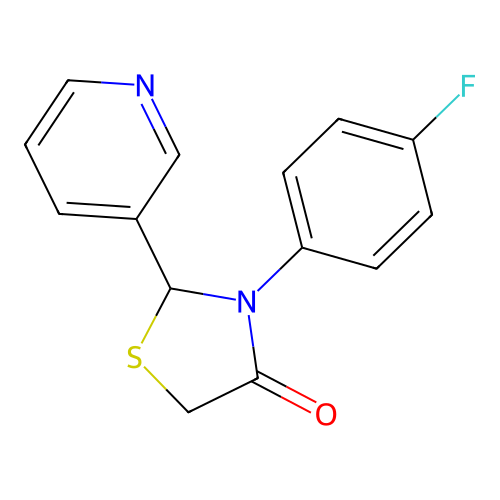 3-(4-Fluorophenyl)-2-pyridin-3-yl-1,3-thiazolidin-4-one structure
