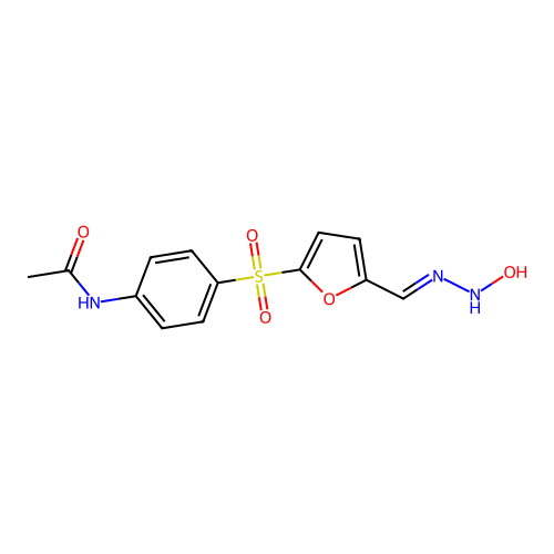 Acetamide, N-(4-((5-((hydroxyamino)iminomethyl)-2-furanyl)sulfonyl)phenyl)- structure