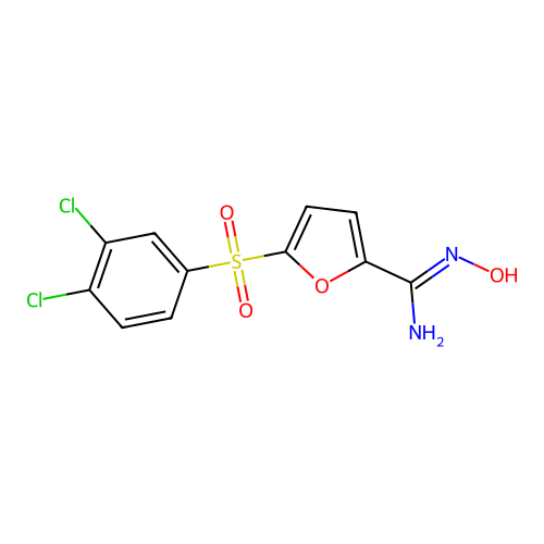 5-(3,4-dichlorophenyl)sulfonyl-N'-hydroxyfuran-2-carboximidamide structure