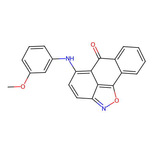 5-((3-methoxyphenyl)amino)-6H-anthra[1,9-cd]isoxazol-6-one structure