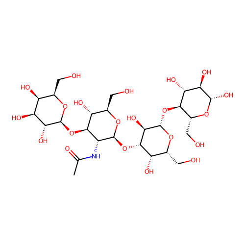 beta-D-Galp-(1->3)-beta-D-GlcpNAc-(1->3)-beta-D-Galp-(1->4)-beta-D-Glcp structure