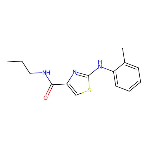 2-[(2-methylphenyl)amino]-N-propyl-1,3-thiazole-4-carboxamide structure