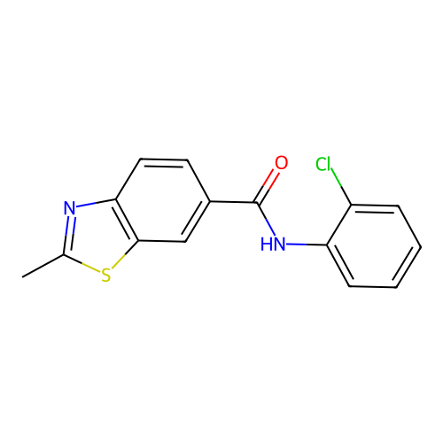 N-(2-chlorophenyl)-2-methyl-1,3-benzothiazole-6-carboxamide structure