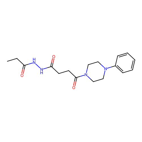 4-oxo-4-(4-phenylpiperazin-1-yl)-N'-propanoylbutanehydrazide structure