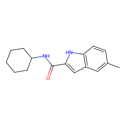 N-cyclohexyl-5-methyl-1H-indole-2-carboxamide structure