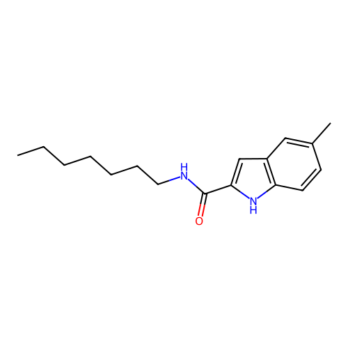 N-heptyl-5-methyl-1H-indole-2-carboxamide structure