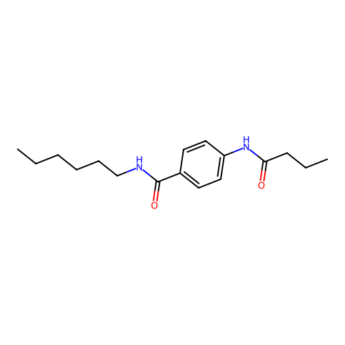 4-(butanoylamino)-N-hexylbenzamide structure