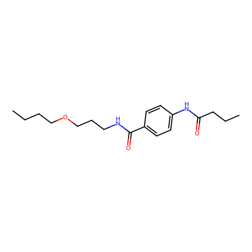 4-(butanoylamino)-N-(3-butoxypropyl)benzamide structure