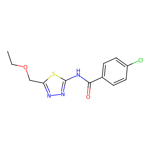 4-chloro-N-[5-(ethoxymethyl)-1,3,4-thiadiazol-2-yl]benzamide structure